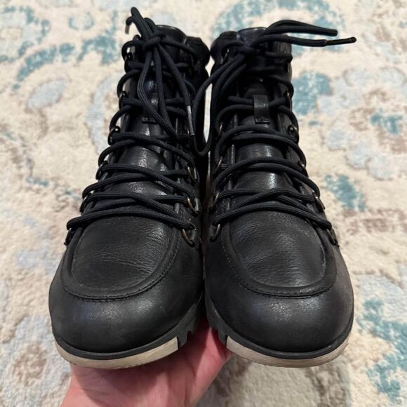 Sorel Harlow Waterproof Leather Lace-up Ankle Booties Size 8 - Picture 4 of 9